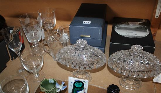 Royal Brierley Silver Jubilee glass goblet, various Webb royal commemorative & other glassware (13, 3 cased)